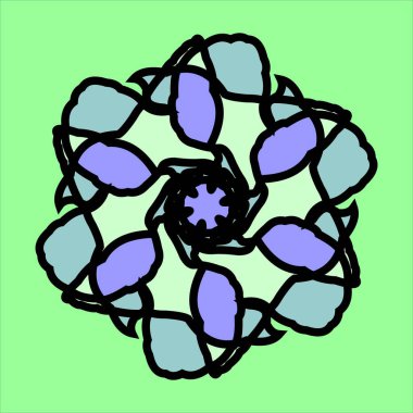 yeşil arkaplan ile çeşitli renklerde vektör seramik motif tasarımı