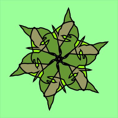 yeşil arkaplan ile çeşitli renklerde vektör seramik motif tasarımı