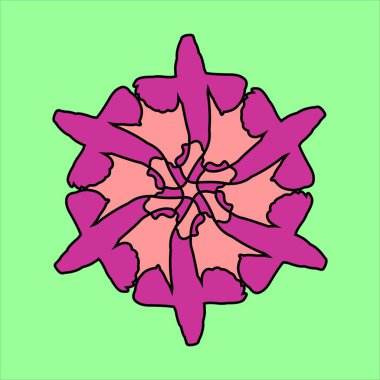 yeşil arkaplan ile çeşitli renklerde vektör seramik motif tasarımı