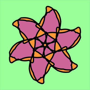 yeşil arkaplan ile çeşitli renklerde vektör seramik motif tasarımı