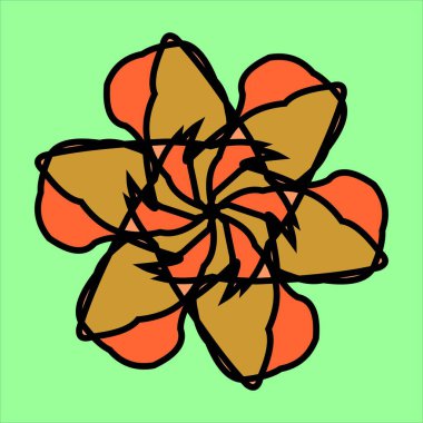 yeşil arkaplan ile çeşitli renklerde vektör seramik motif tasarımı