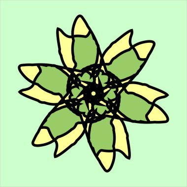 yeşil arkaplan ile çeşitli renklerde vektör seramik motif tasarımı