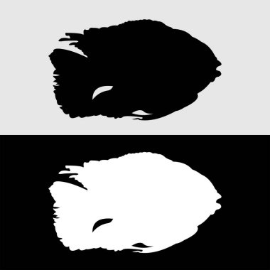 Mavi kutup balığı veya platin kutup balığı siluet tasarımı