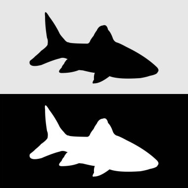 Süslü balıkların siluet vektör tasarımı sıklıkla saklanır