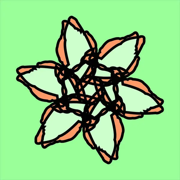 yeşil arkaplan ile çeşitli renklerde vektör seramik motif tasarımı