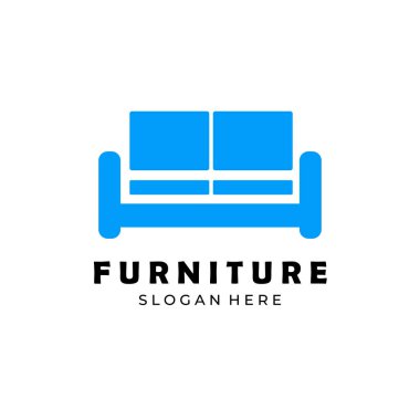 Mobilya Minimalist kanepe logosu klasik vektör illüstrasyon tasarımı