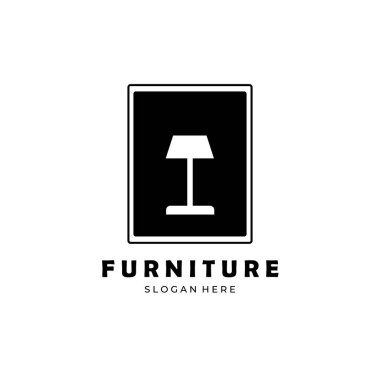 Mobilya Minimalist logo rozet klasik vektör illüstrasyon tasarımı