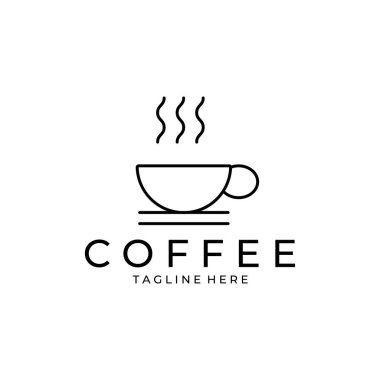 Kahve kafe logo hattı sanat tasarımı