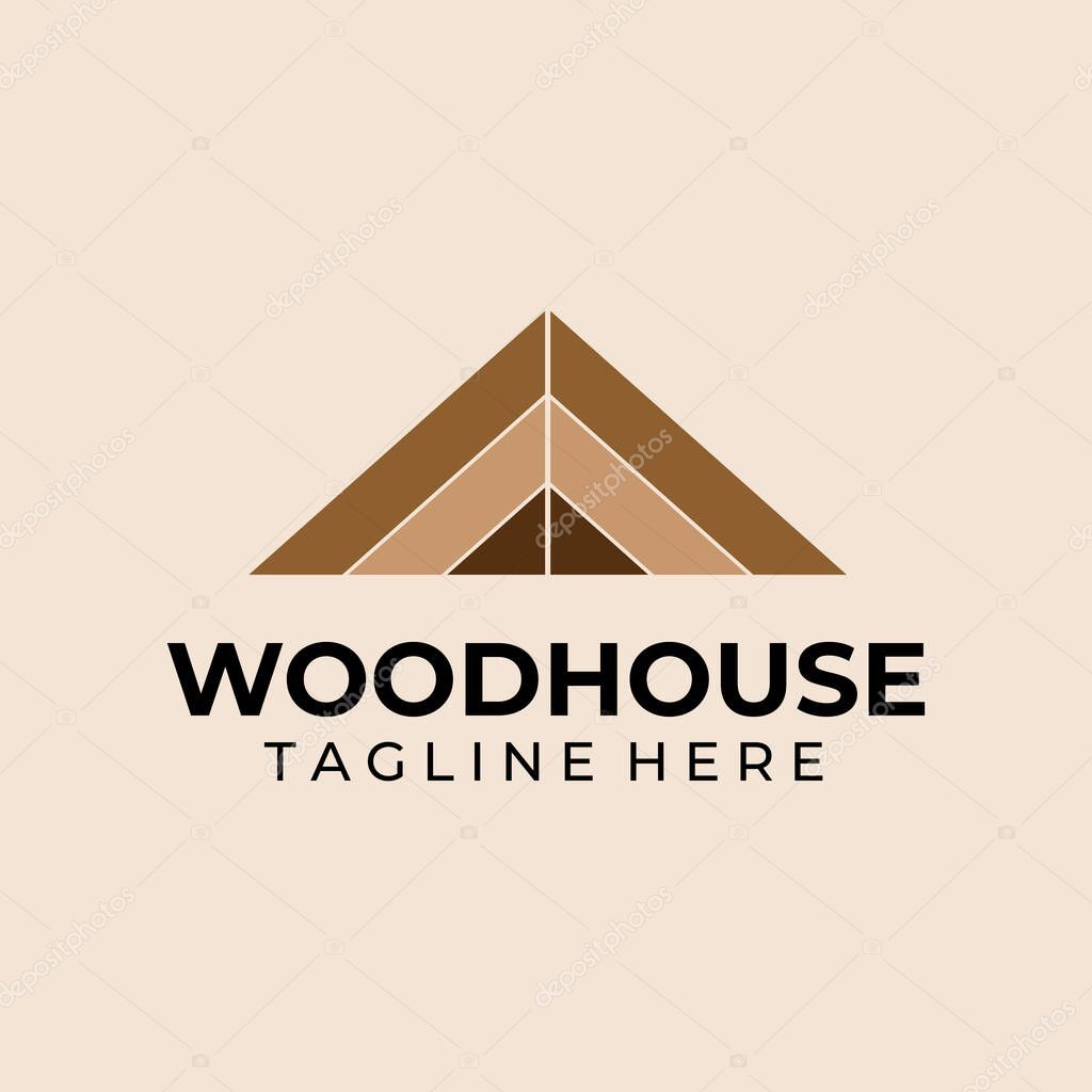 Wood house logo template Vector illustration design