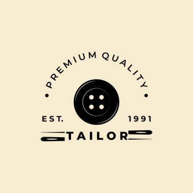 terzi dikiş düğmesi logo vektör illüstrasyon tasarımı