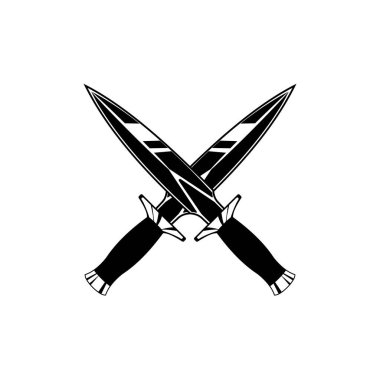 Çapraz kılıç logo vektör tasarımı