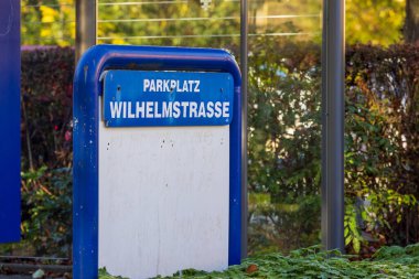 Public parking sign in Wiesbaden at Wilhelmstrae  clipart