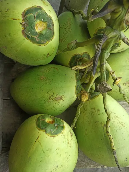 Stock image We call this fruit degan or young green coconut which is used for refreshing and healthy drinks