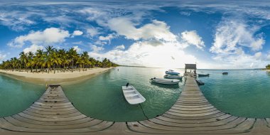 Trou Aux Mauritius Sunset 360 Panorama ve tekneler..