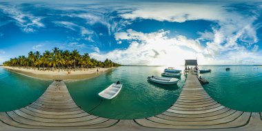 Trou Aux Mauritius Sunset 360 Panorama ve tekneler..
