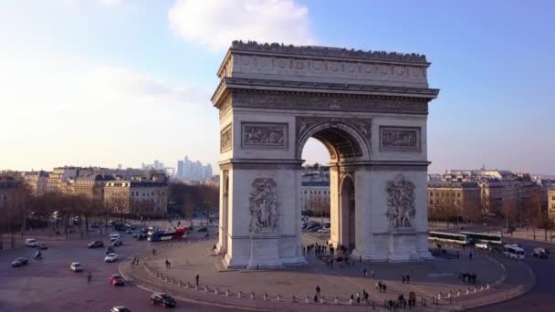 Arc Triomphe Air Париж Франція — стокове відео