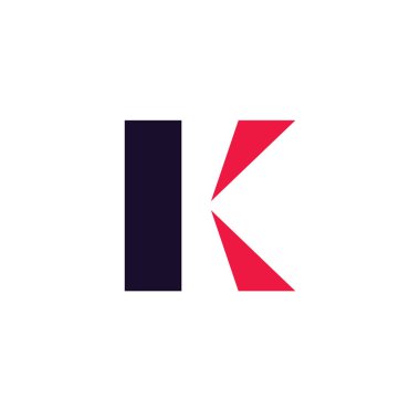 K harfi logo şablon elementleri