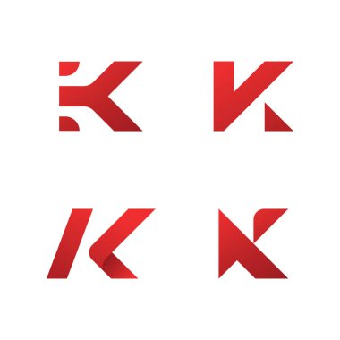 K harfi logo şablon elementleri