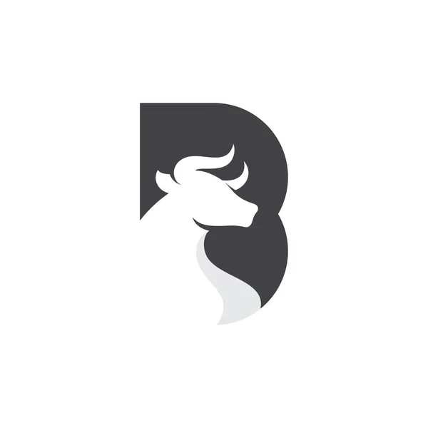 Logo Byka Abstrakcyjna Głowa Byka Ikoną Rogów — Wektor stockowy