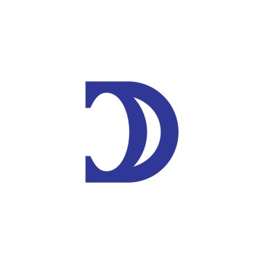 D harfi logo simge tasarım şablonu 