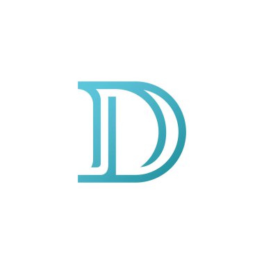 D harfi logo simge tasarım şablonu 