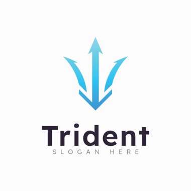 Trident Logo Şablonu vektör çizimi