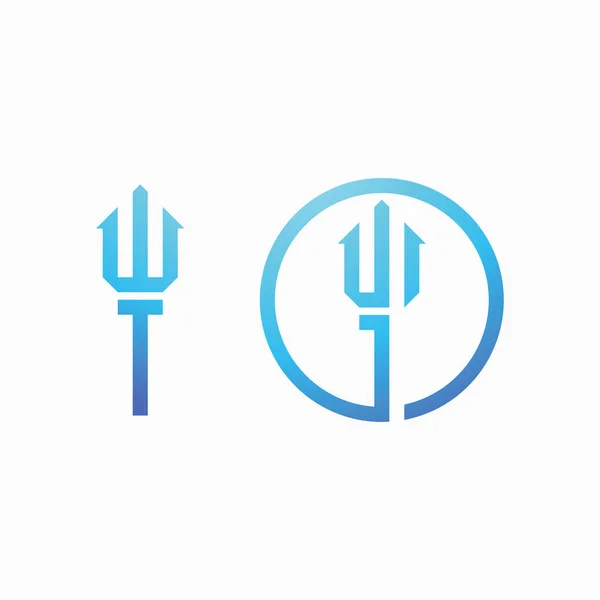 Trident Logo Plantilla Vector Ilustración — Vector de stock