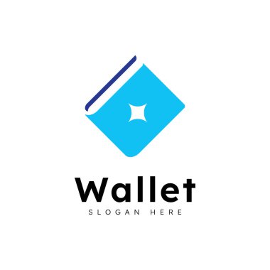 E cüzdan logo tasarım vektör şablonu