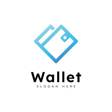 E cüzdan logo tasarım vektör şablonu