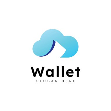 E cüzdan logo tasarım vektör şablonu