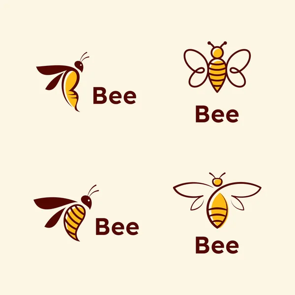 Логотип Векторный Дизайн Пчёл — стоковый вектор