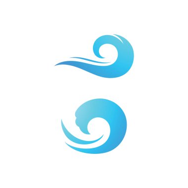 Okyanus dalgası logo şablonu element vektörü 