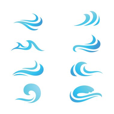 Okyanus dalgası logo şablonu element vektörü 
