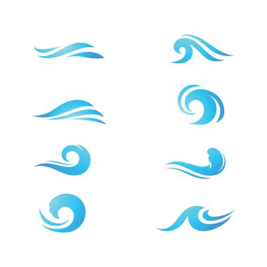 Okyanus dalgası logo şablonu element vektörü 