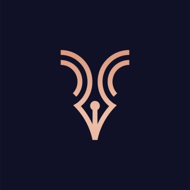 Kalem logosu gradyan renk vektörü