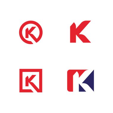K harfi logo vektör şablonu, Yaratıcı K harfi ilk logo tasarımı