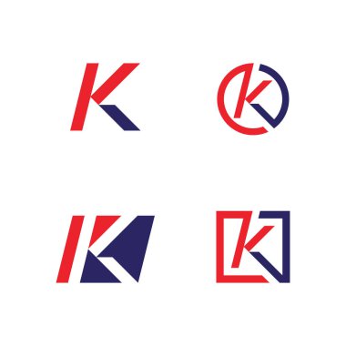 K harfi logo vektör şablonu, Yaratıcı K harfi ilk logo tasarımı