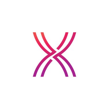X Logosu Tasarımı ve Şablonu. 