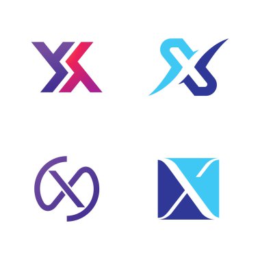 X Logosu Tasarımı ve Şablonu. 