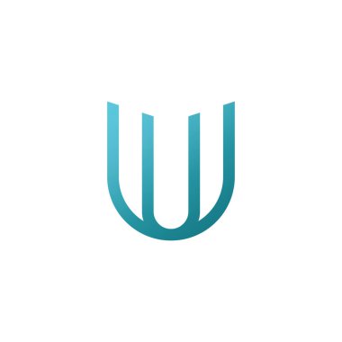 U Letter logo tasarım şablon elementleri