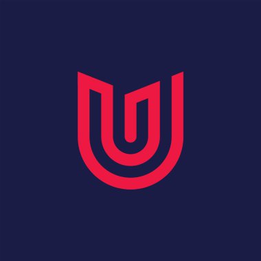 U Letter logo tasarım şablon elementleri