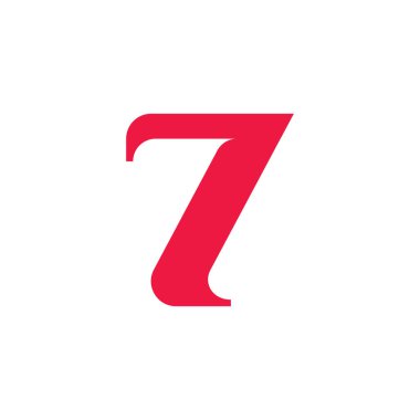 Number 7 logo icon design template 