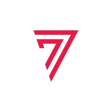 Number 7 logo icon design template 