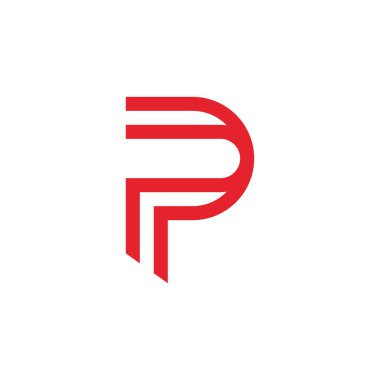 P Harfi Logo Vektörü şablonu