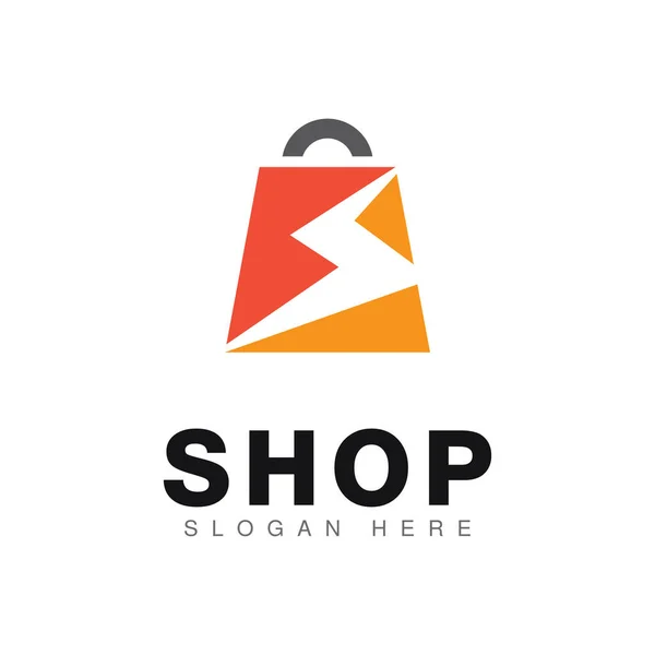 Borsa Shopping Logo Icona Design Vector — Vettoriale Stock