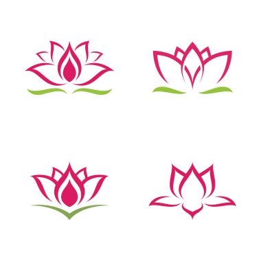 Güzellik Lotus Vektör Logo Şablonu