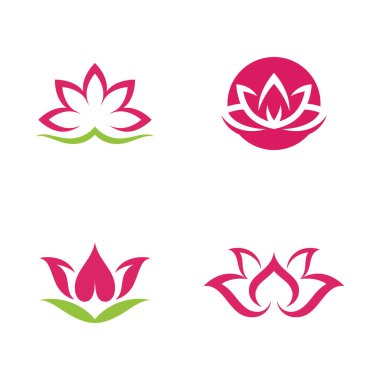 Güzellik Lotus Vektör Logo Şablonu