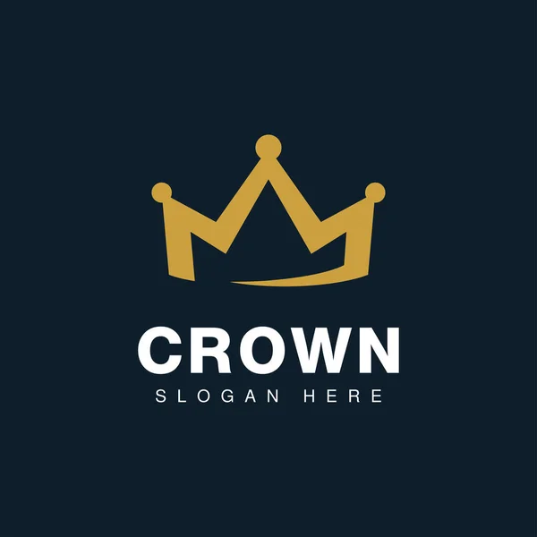 Logotipo Coroa Rei Real Símbolo Vetorial Rainha —  Vetores de Stock