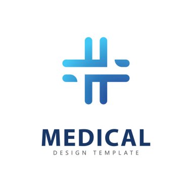 Tıbbi logo tasarım şablonu elementleri