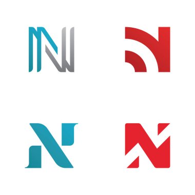 N harfi logo şablon elementleri
